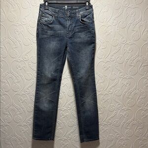 7 For All Mankind Dark Blue Skinny Jeans